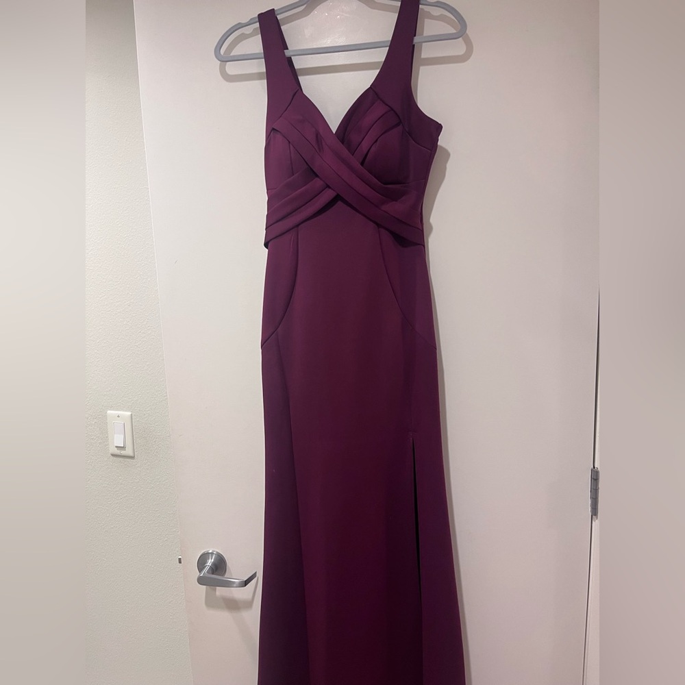 Emerald Sundae Floor Length Burgundy Mermaid Prom Dress / Size M